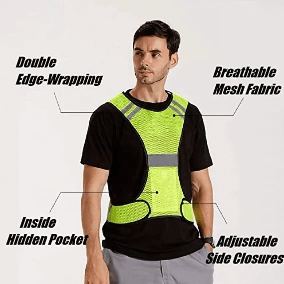 Hi Vis Vest Reflective Adjustable Gear with Safety Reflector Band