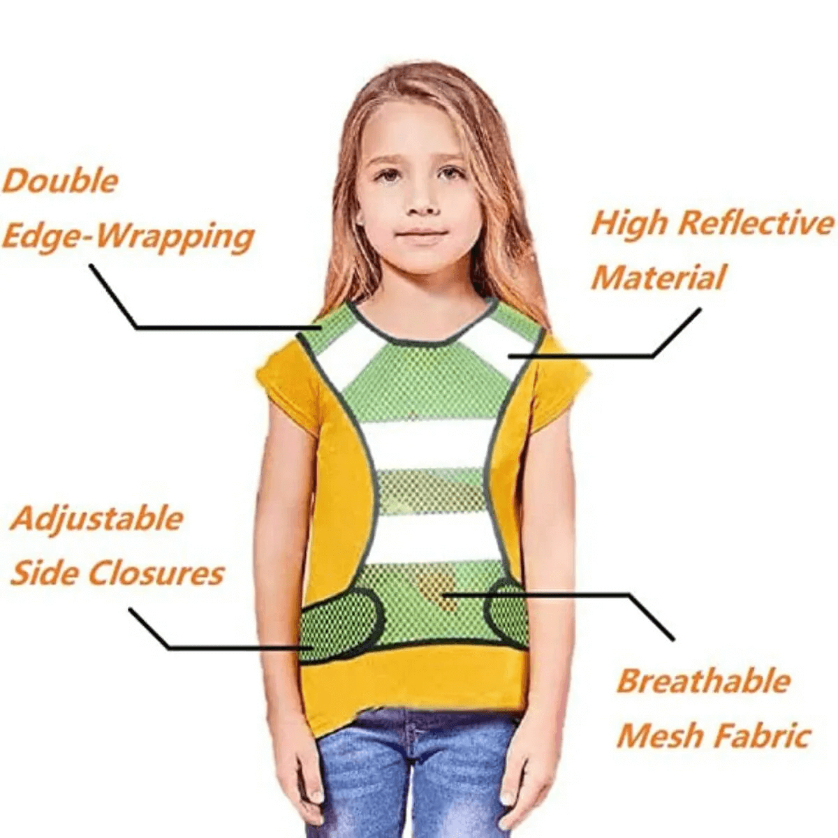 Hi Vis Vest Reflective Adjustable Gear with Safety Reflector Band