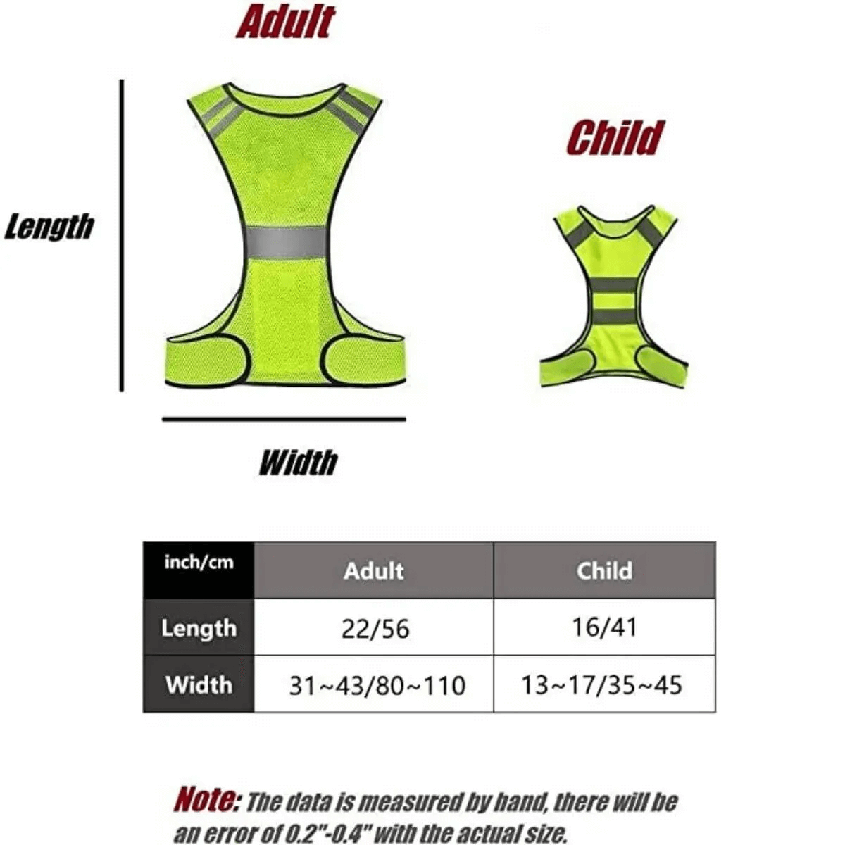 Hi Vis Vest Reflective Adjustable Gear with Safety Reflector Band