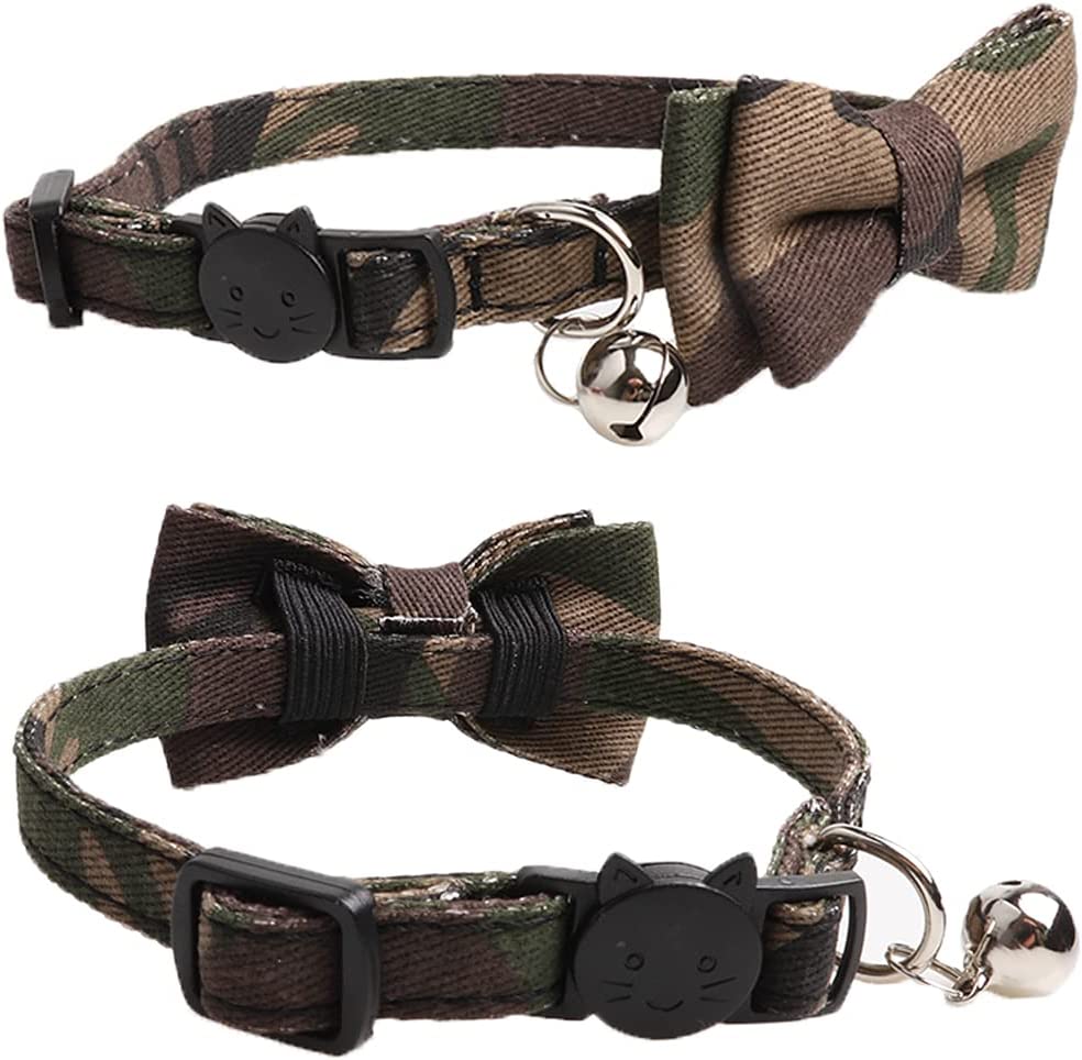 Adjustable Cat Collars with Bow Tie and Bell for Small Medium Pets