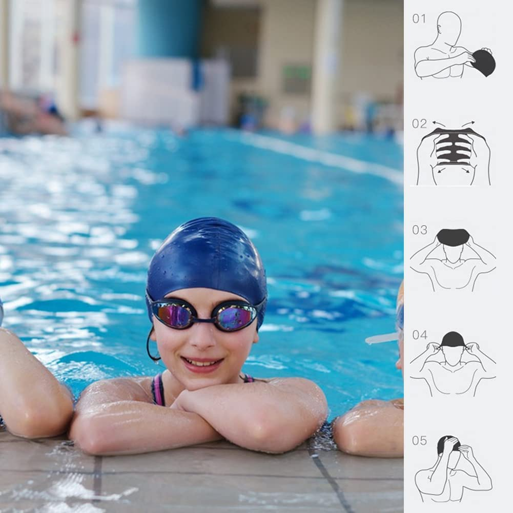 Kids Swimming Cap 100% Silicone Elastic Waterproof Swimming Hats