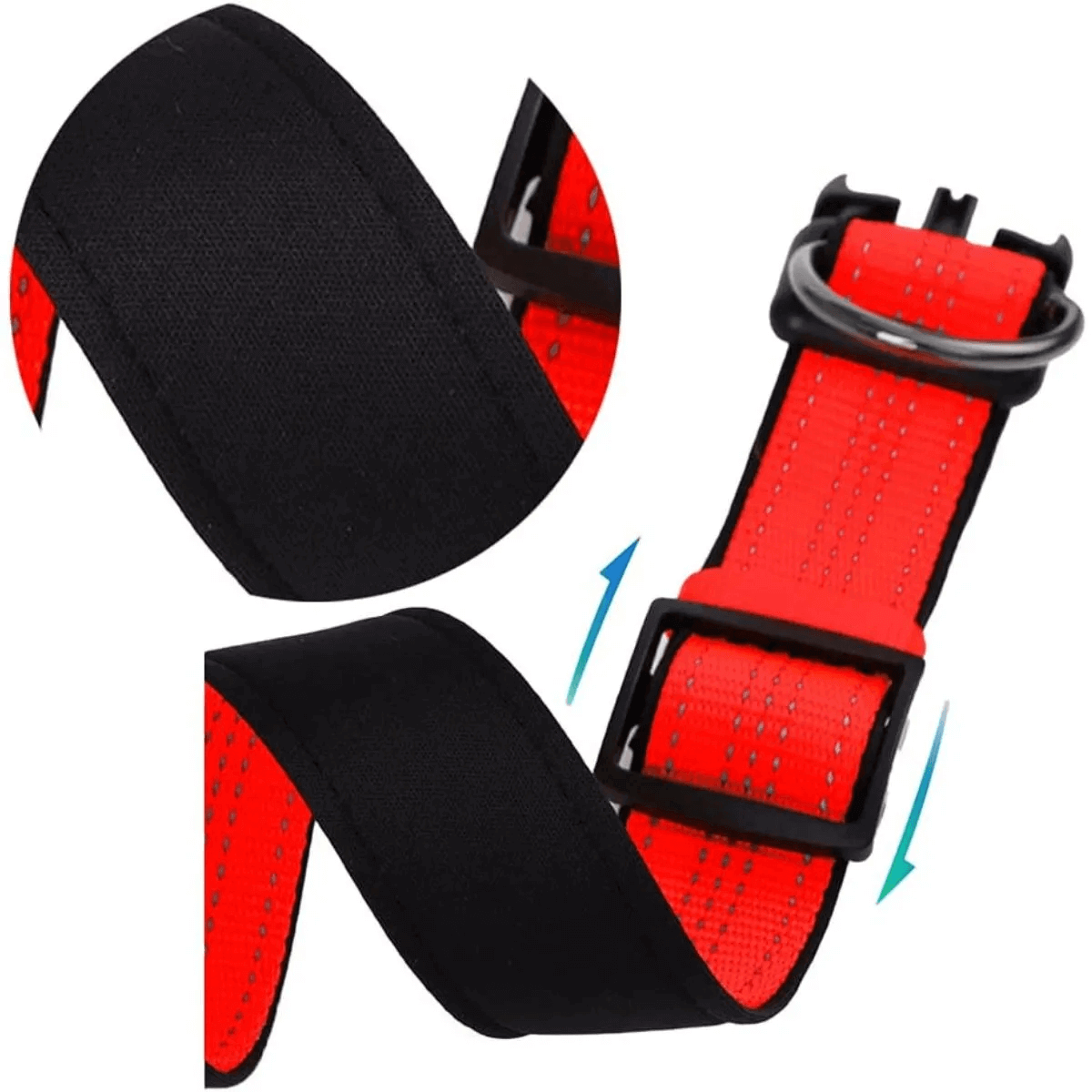 Reflective Dog Collar Adjustable with Safety Locking Buckle