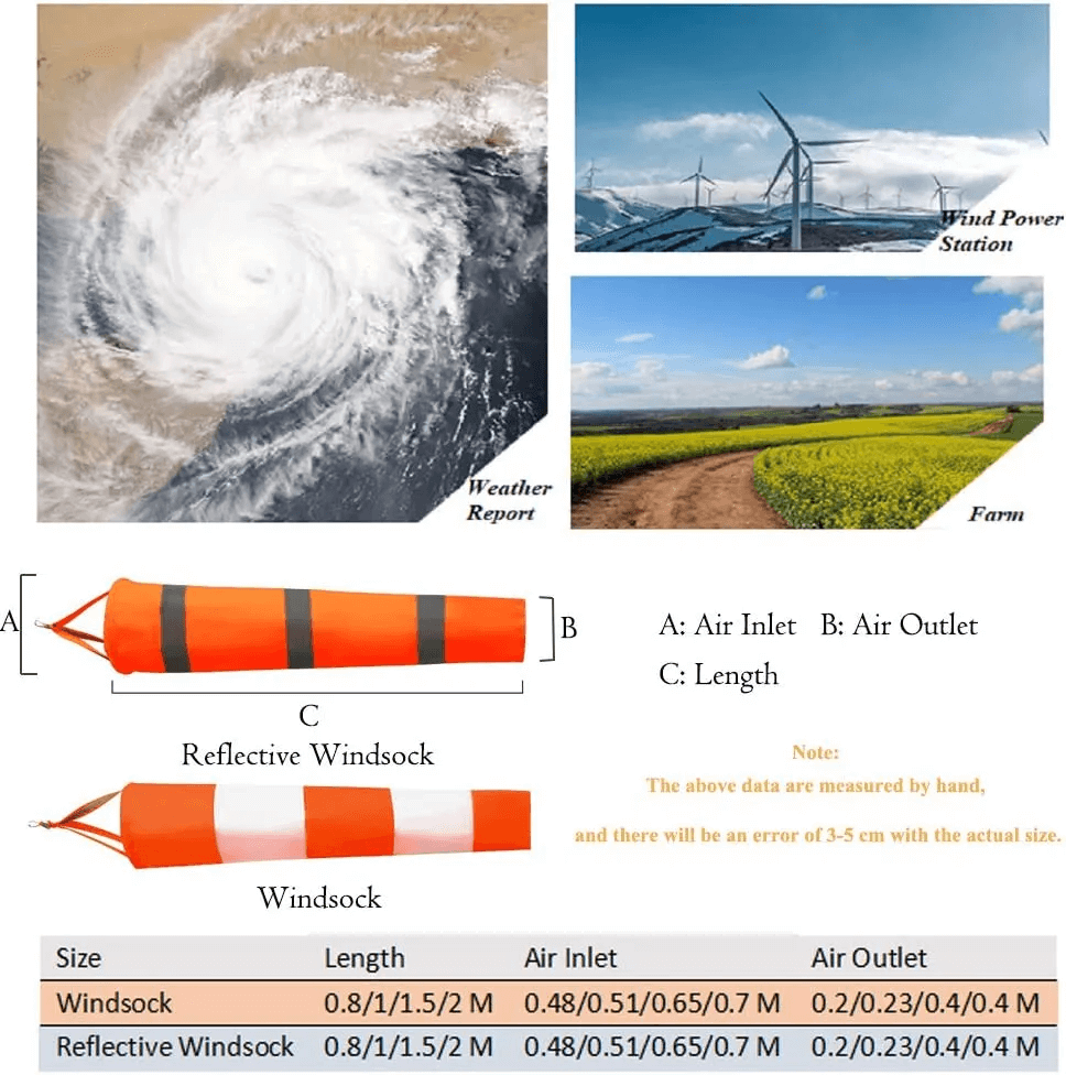 Windsocks Wind Direction Measurement Strength Indicating Sock Bag