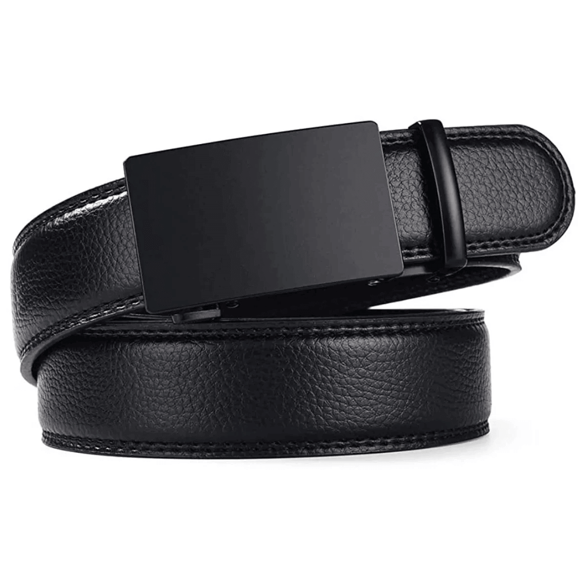 Men's Ratchet Belt Adjustable Leather Slide Automatic Buckle Belt