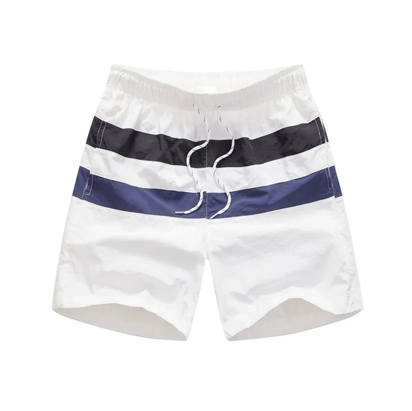Men's Swimming Trunks Striped with Adjustable Drawstring