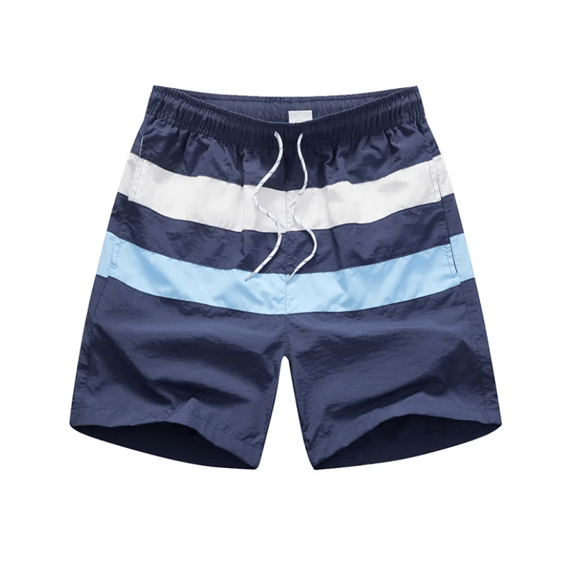 Men's Swimming Trunks Striped with Adjustable Drawstring