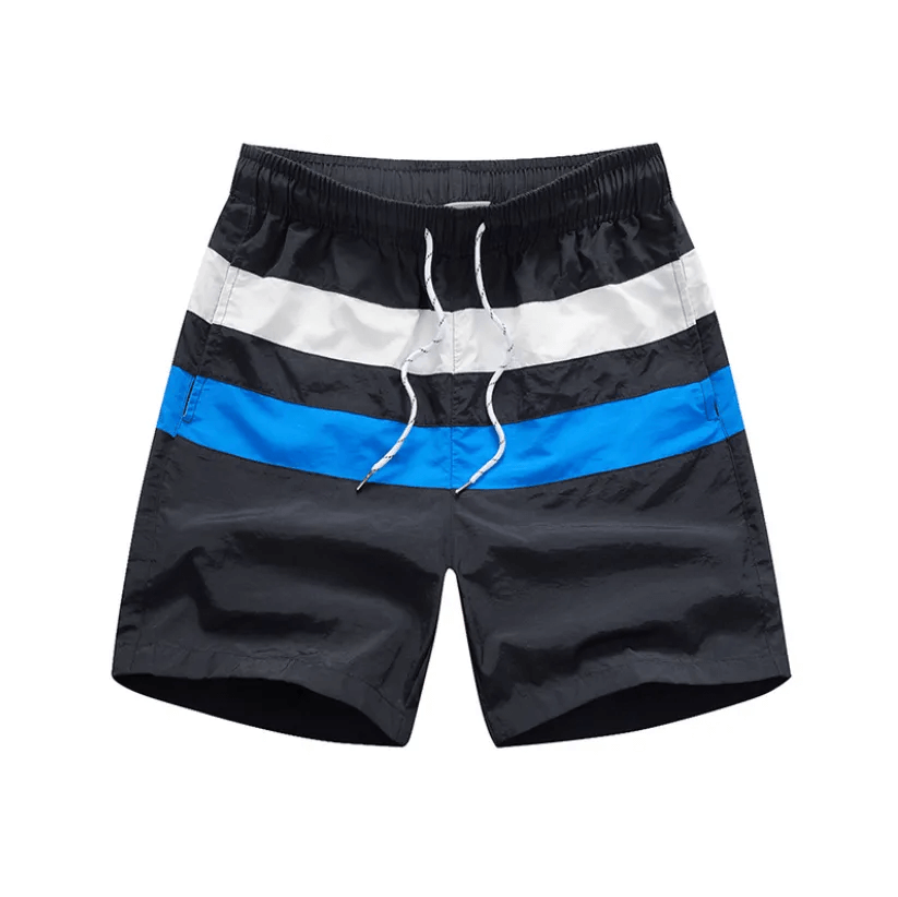 Men's Swimming Trunks Striped with Adjustable Drawstring