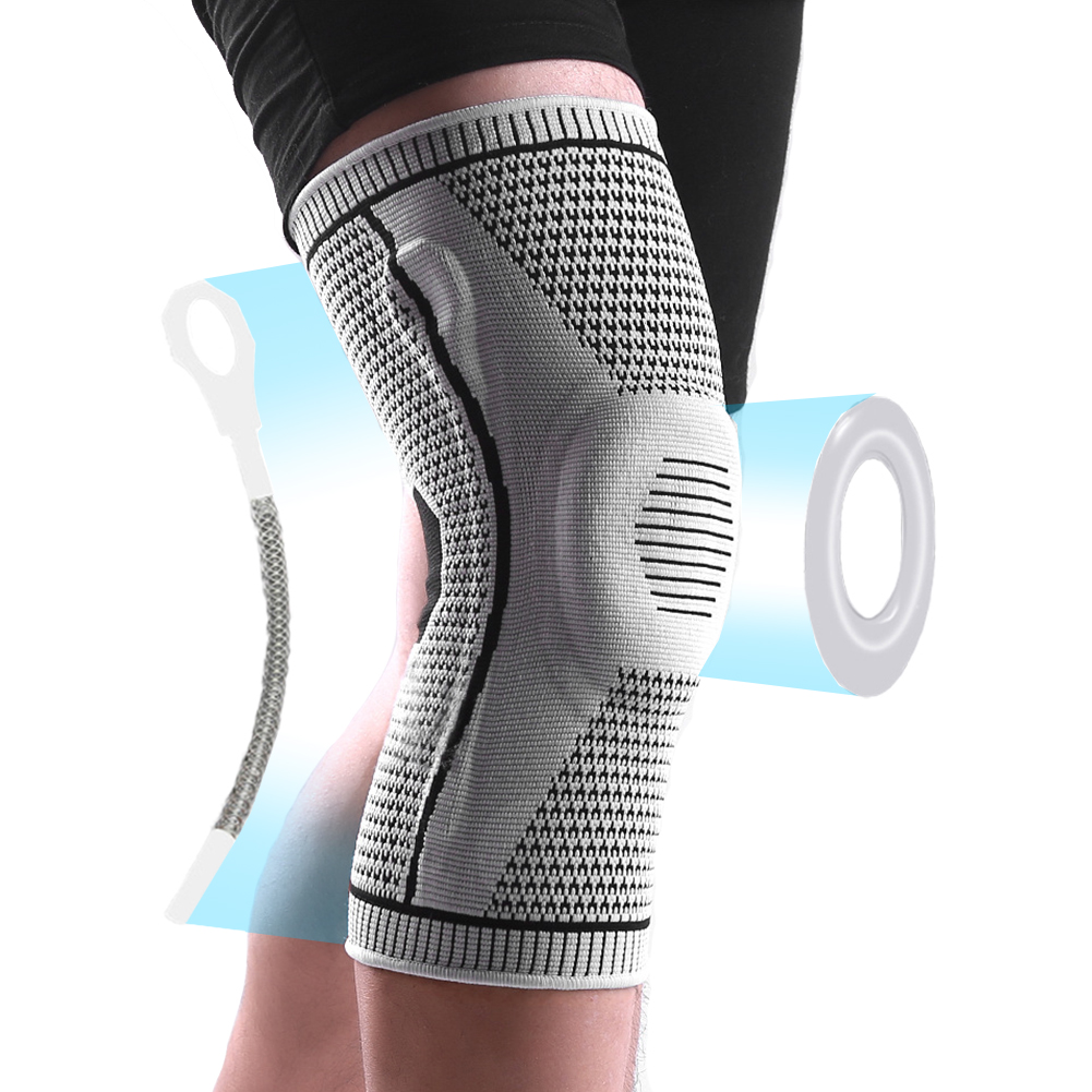 Knee Brace Support Arthritis Pain Knee Compression Sleeve with Patella Gel Pads & Side Spring Stabilizers