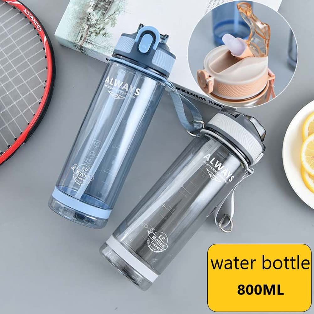 Sports Water Bottle 800ml BPA-Free Leak Proof with Foldable Straw, Flip Cap For Outdoor Activities Cycling Bike Running Hiking Sport Equipment