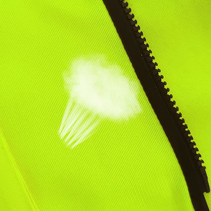 HYCOPROT High Visibility Knitted Reflective Safety Vest with Pockets and Zipper Neon Yellow Meets ANSI/ISEA Standards