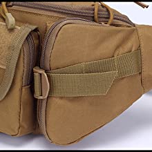 HYCOPROT Tactical Waist Bag Military Fanny Pack Adjustable Sling Bag with Water Bottle Pouch for Fishing Hunting Camping Hiking (Yellow)