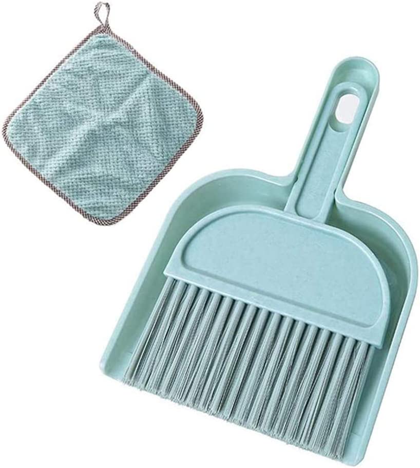 Mini Dustpan and Brush Set with Cleaning Cloth for Kids Pets Cars