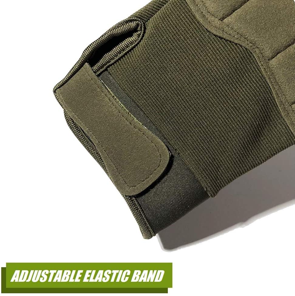 HYCOPROT Full Finger Tactical Gloves, Touch Screen Knuckle Protective Breathable Lightweight Outdoor Military Gloves for Shooting, Hunting, Motorcycling, Climbing