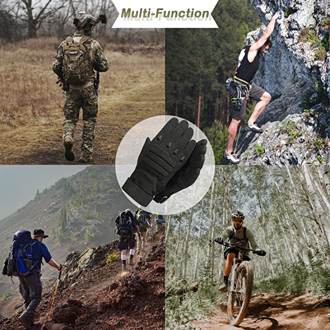 Airsoft Gloves with Adjustable Wrist Velcro Touchscreen for Motorcycle