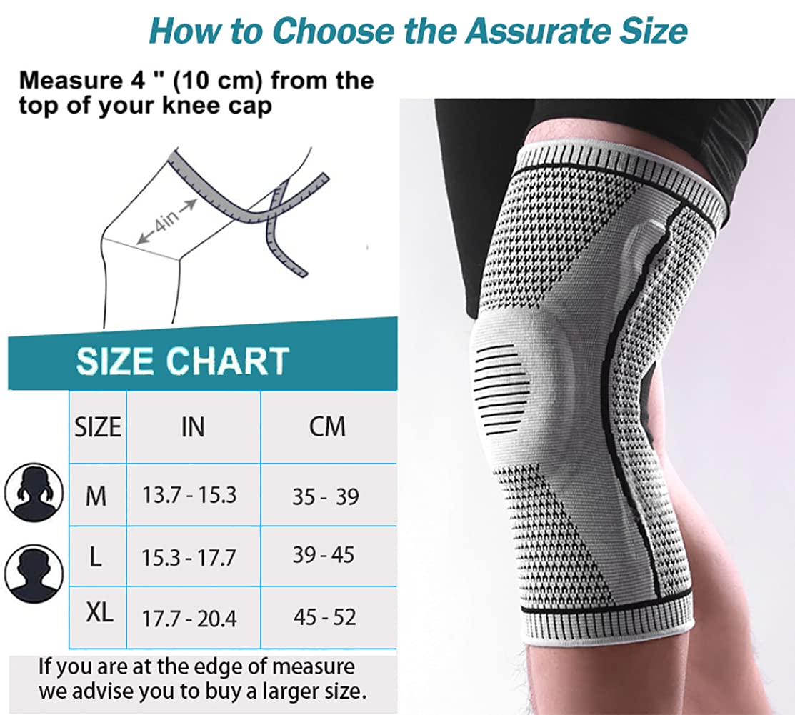 Medical Grade Knee Pads with Patella Gel Pad for Joint Pain Relief