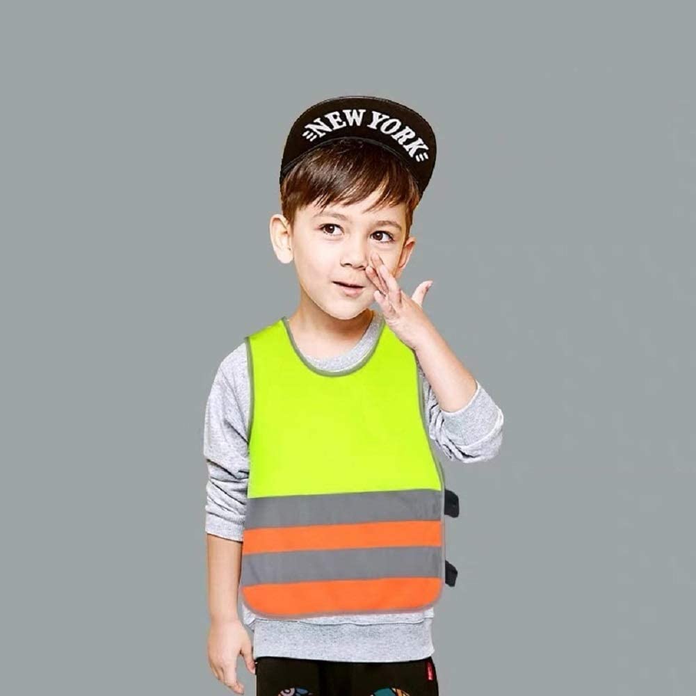 Kids Reflective Safety Vest with 2 Band Elastic Straps