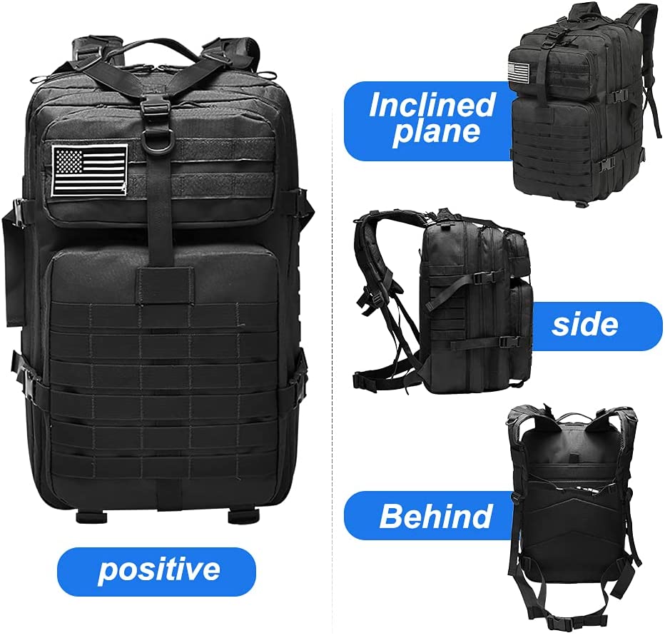 HYCOPROT Military Tactical Backpack Large Army 3 Day Assault Pack Molle Bag Rucksack for Outdoor Fishing Hunting Camping Hiking (Camo)