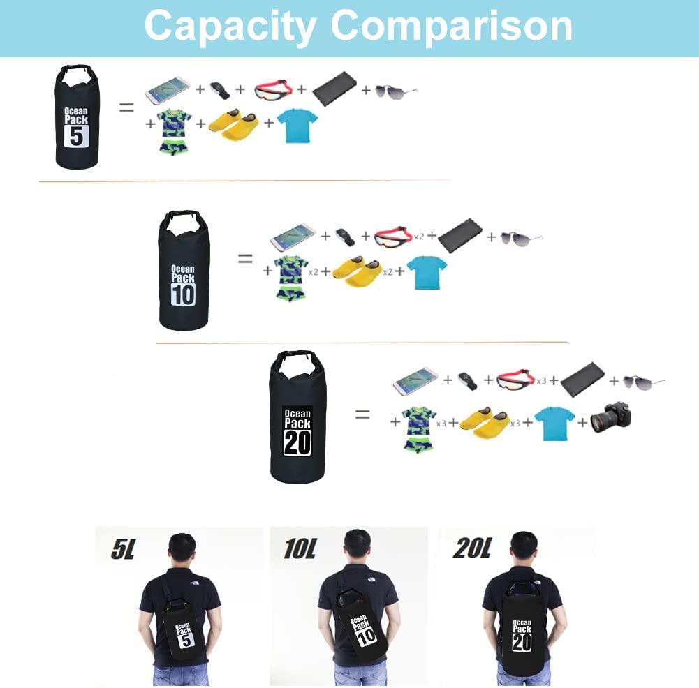 5L/10L/20L/30L Floating Waterproof Backpack with Shoulder Strap