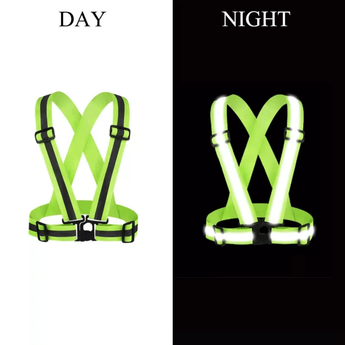 Reflective Running Vest Gear with Adjustable Strap Belt for Outdoor