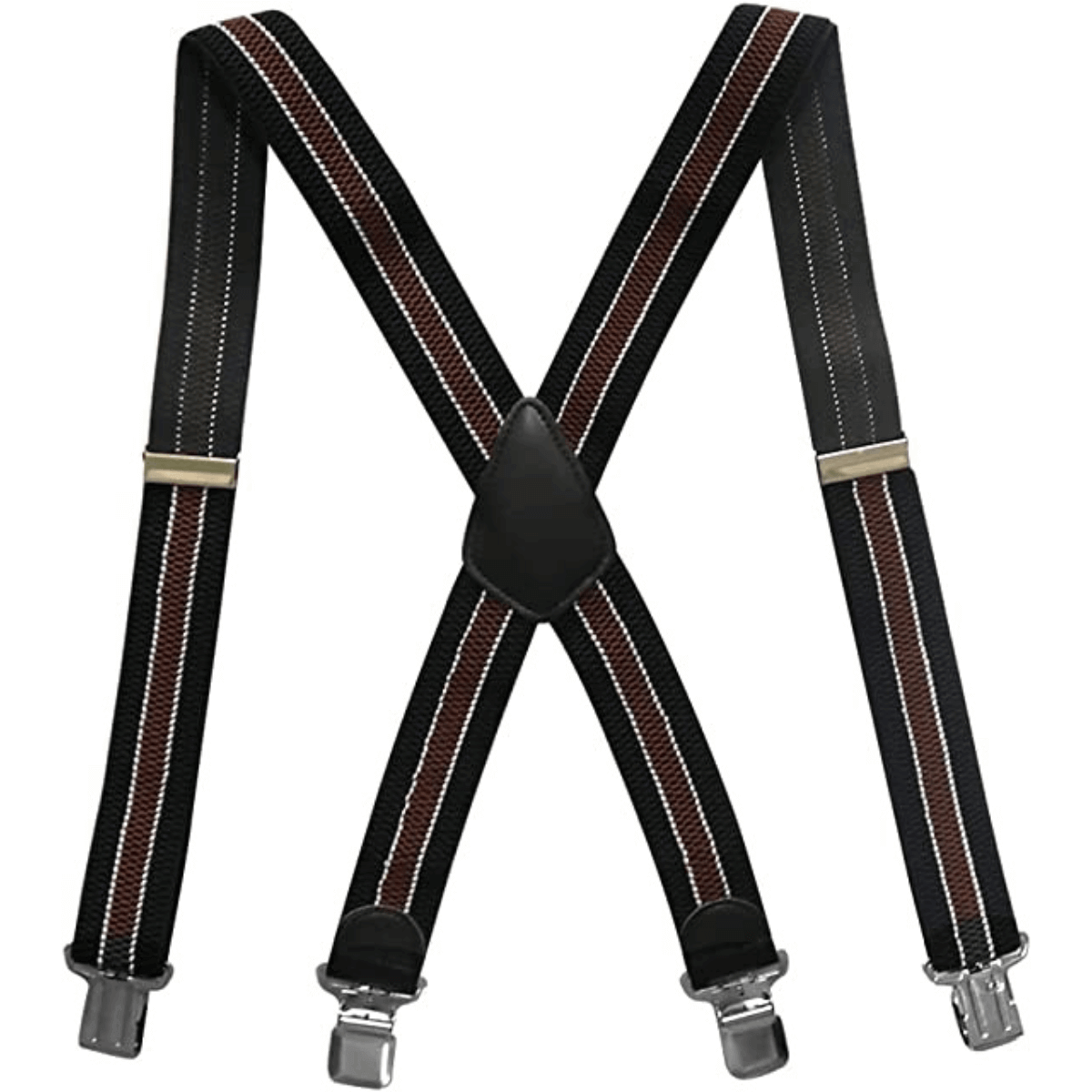 4 X Men's Elastic Braces Adjustable with 4 Strong Metal Clips