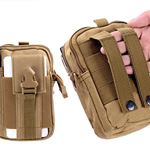 HYCOPROT Tactical Waist Bag Military Fanny Adjustable Sling Bag with Water Bottle Pouch for Fishing Hunting Camping Hiking (Black)