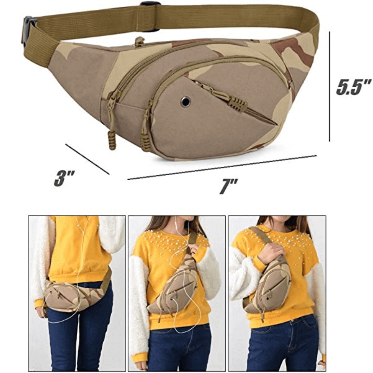 Adjustable Tactical Sling Bag with Quick-Release Buckle