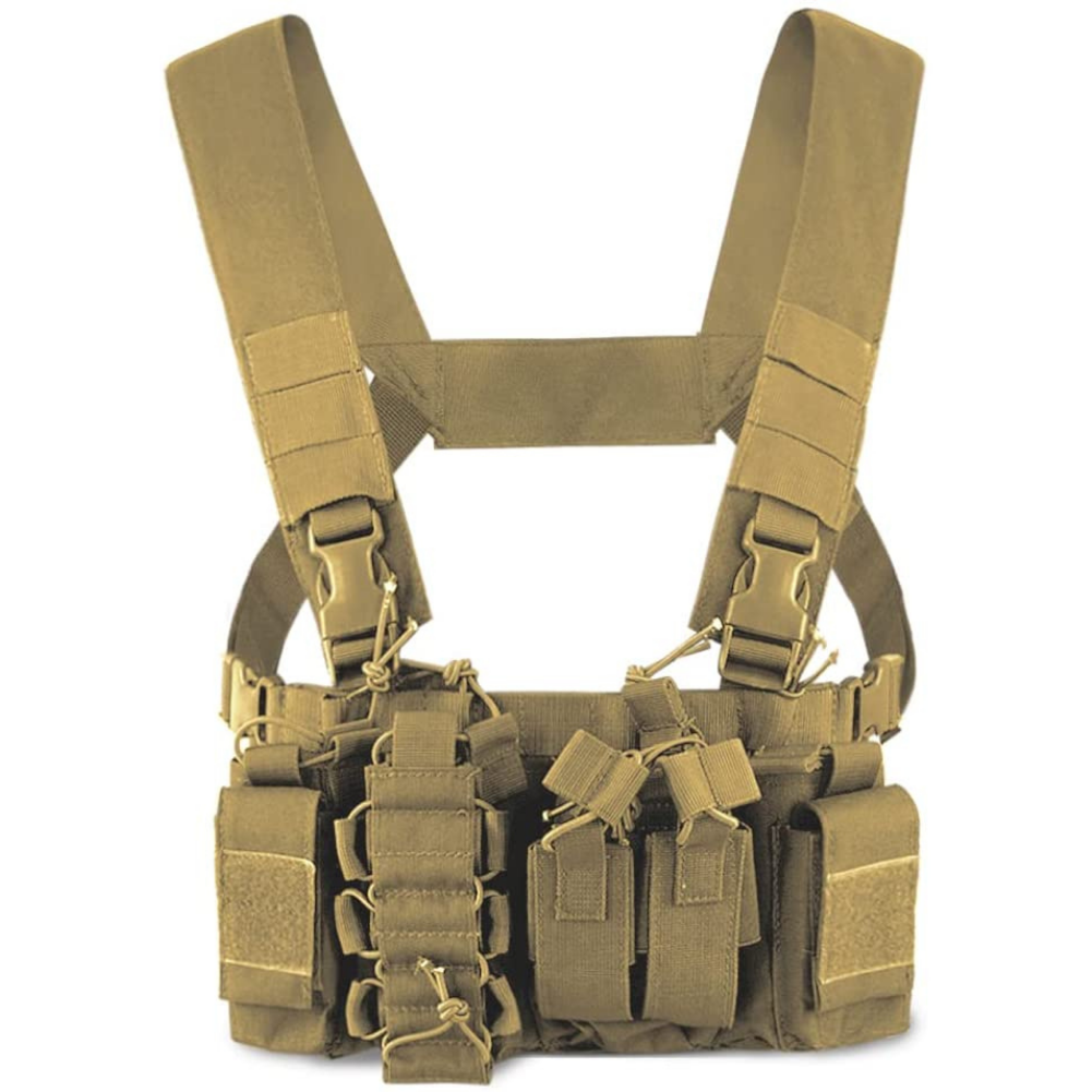 Tactical Vest, Oxford Adjustable Military Airsoft Vest with Multipurpose Pouches for Outdoor Hunting(Simple)