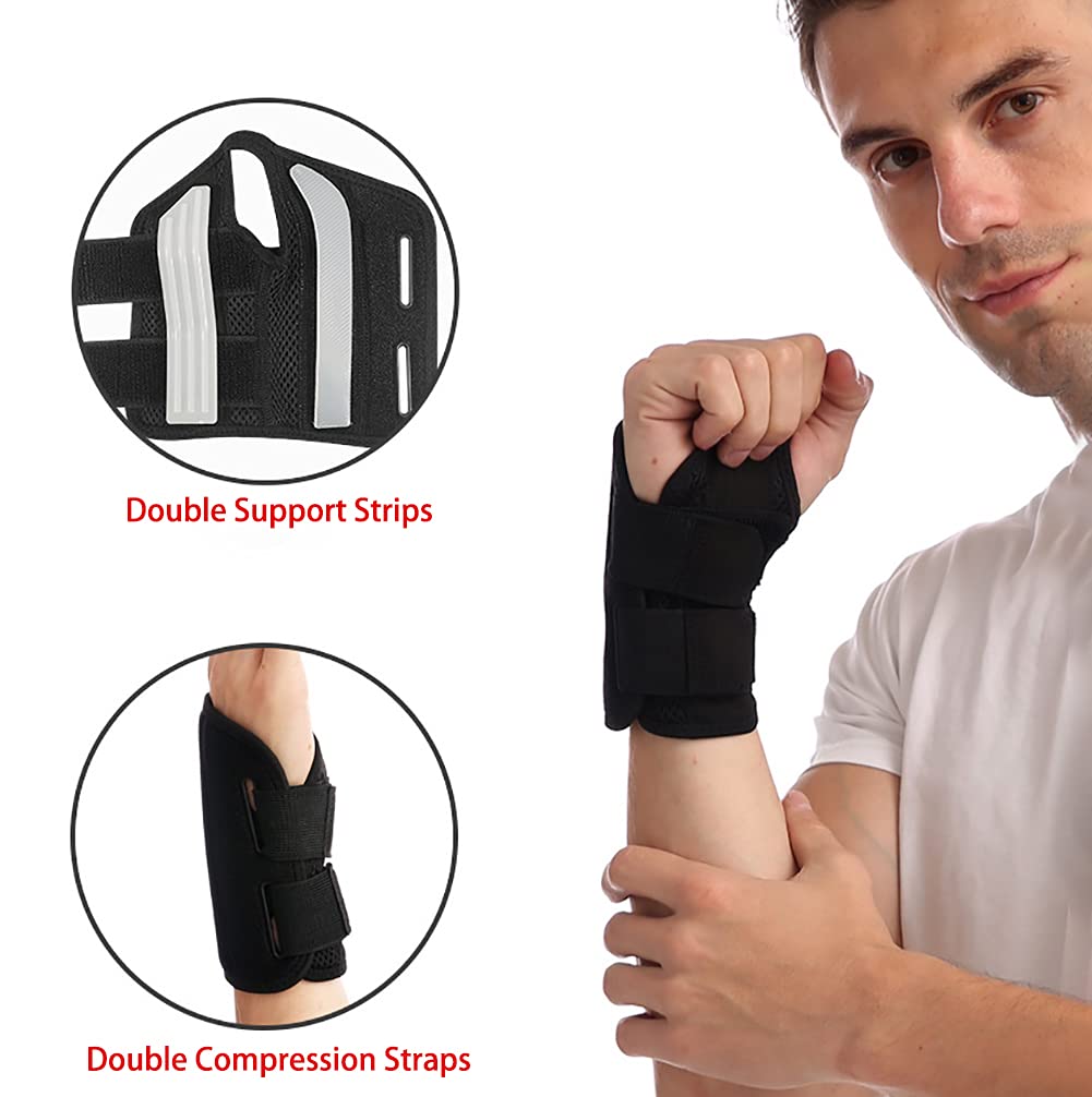 Night Wrist Splints with Compression Sleeve and Adjustable Straps