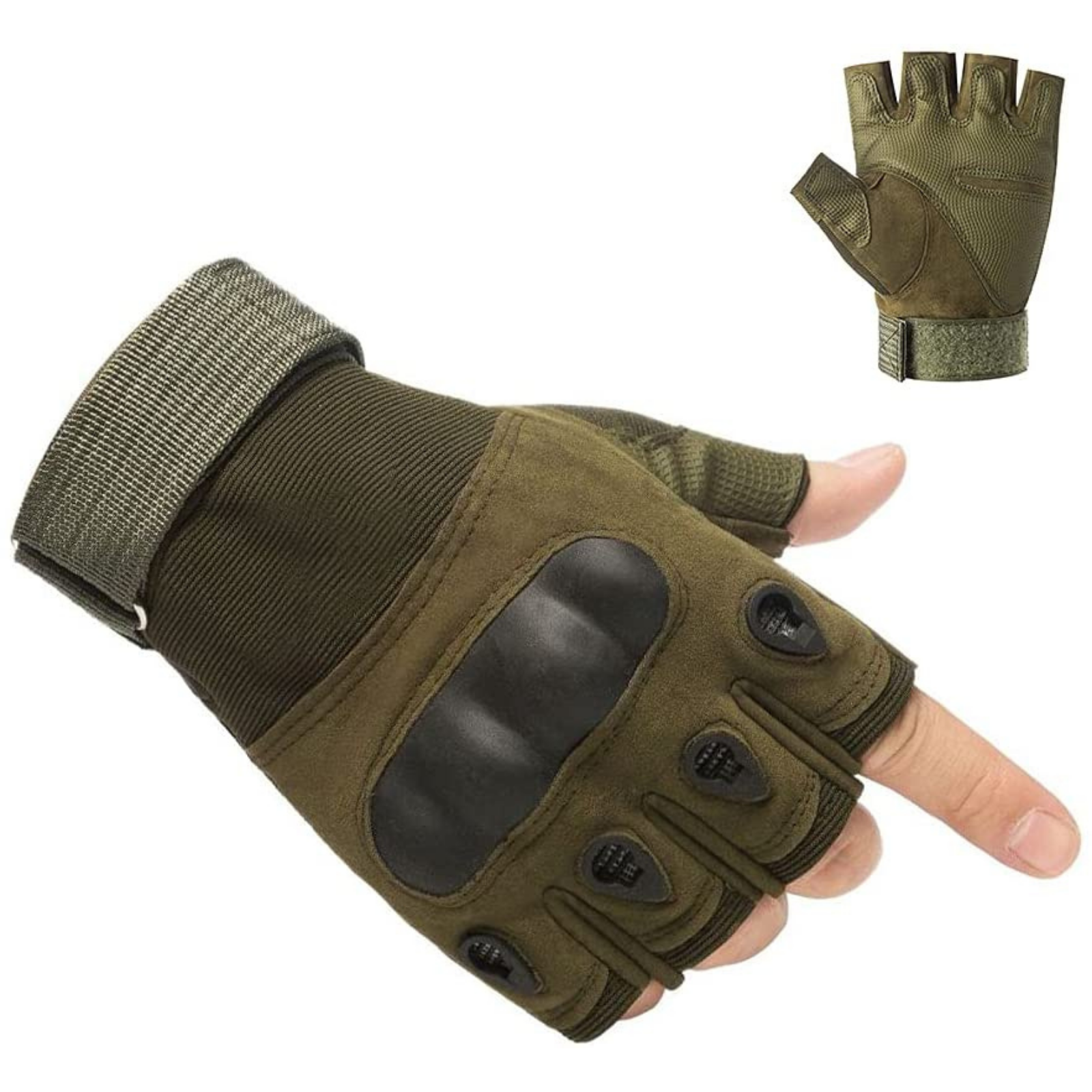 Half Finger Tactical Gloves, Touch Screen Knuckle Protective Breathable Lightweight Outdoor Military Gloves for Shooting, Hunting, Motorcycling, Climbing