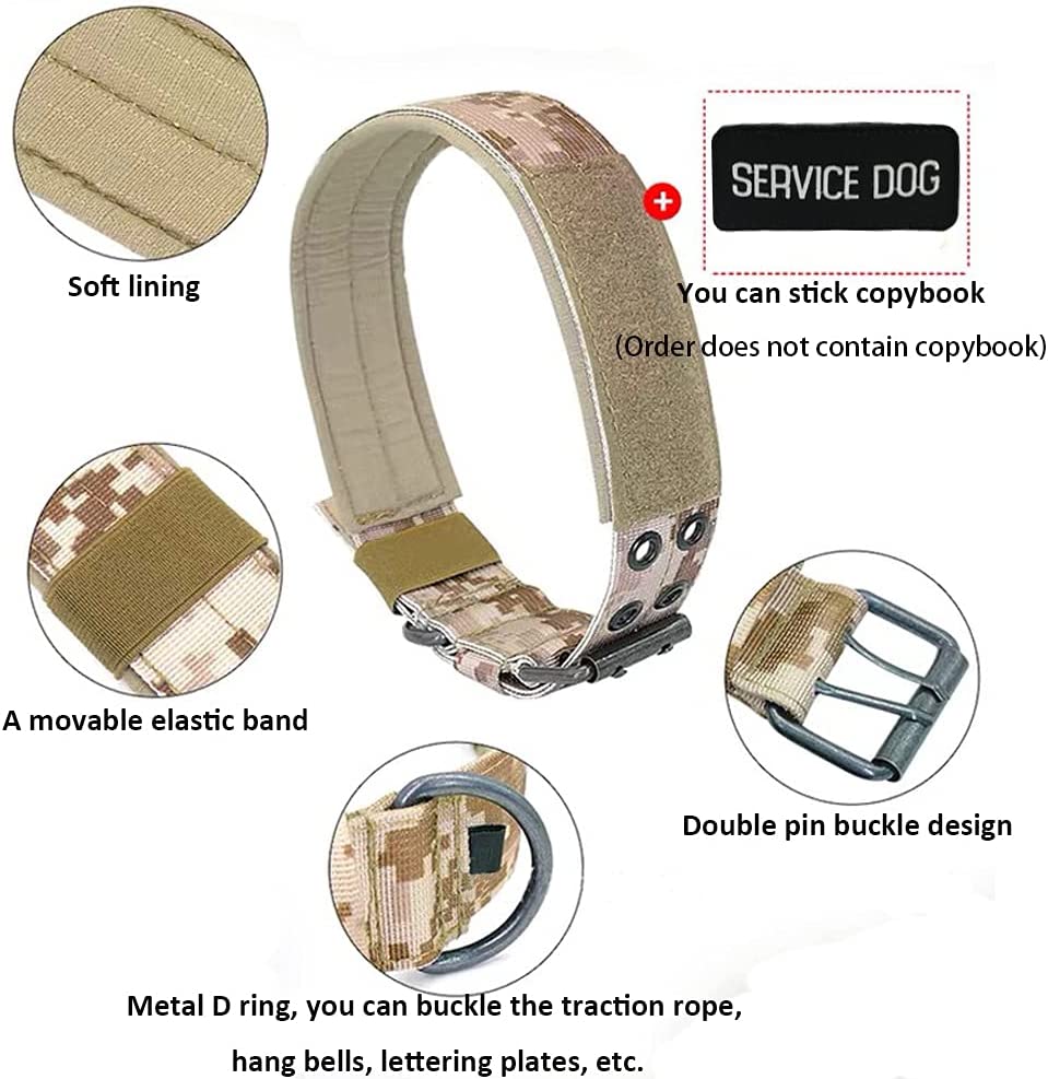 Military Nylon Dog Collars with Safety and Heavy Metal Buckle