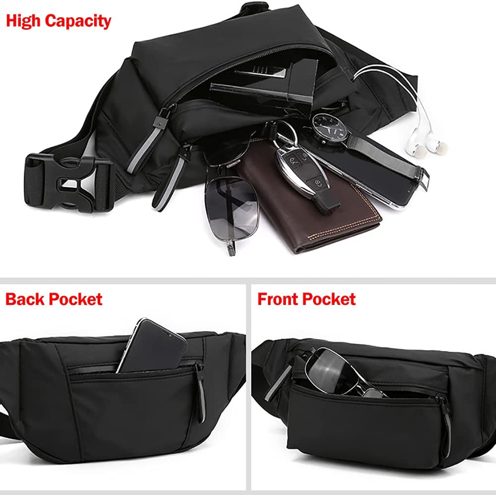 Fashion Waist Bag With 3 Zipper Pockets Carrying All Phones