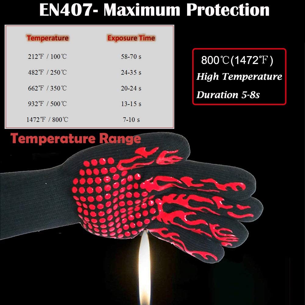 BBQ Gloves Grilling Mitts EN407 CE Certified Barbecue Glove