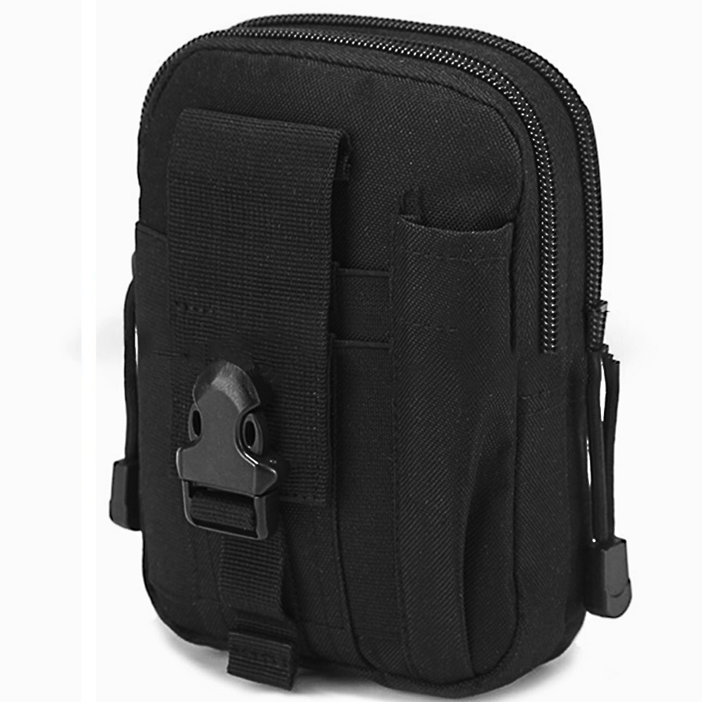 Tactical Waist Bag Military Fanny Adjustable Sling Bag with Water Bottle Pouch for Fishing Hunting Camping Hiking (Black)