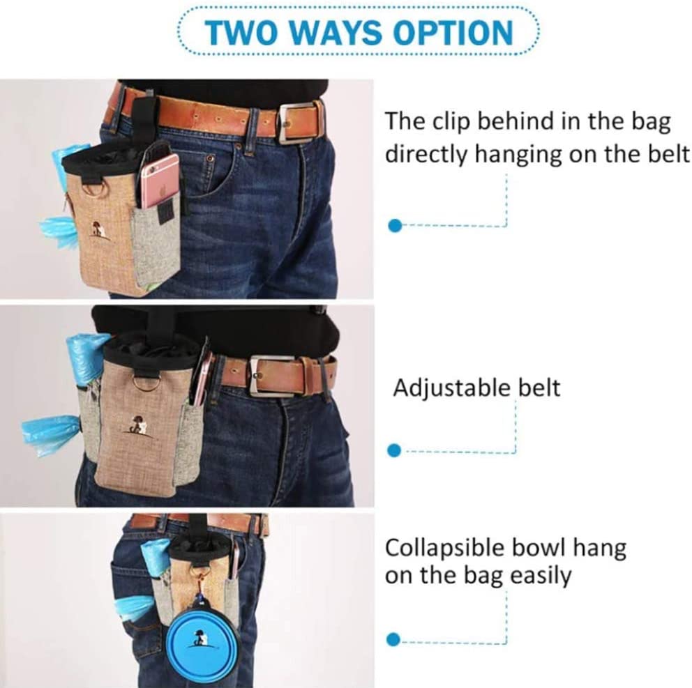 Dog Treat Pouch Bag with Adjustable Waistband