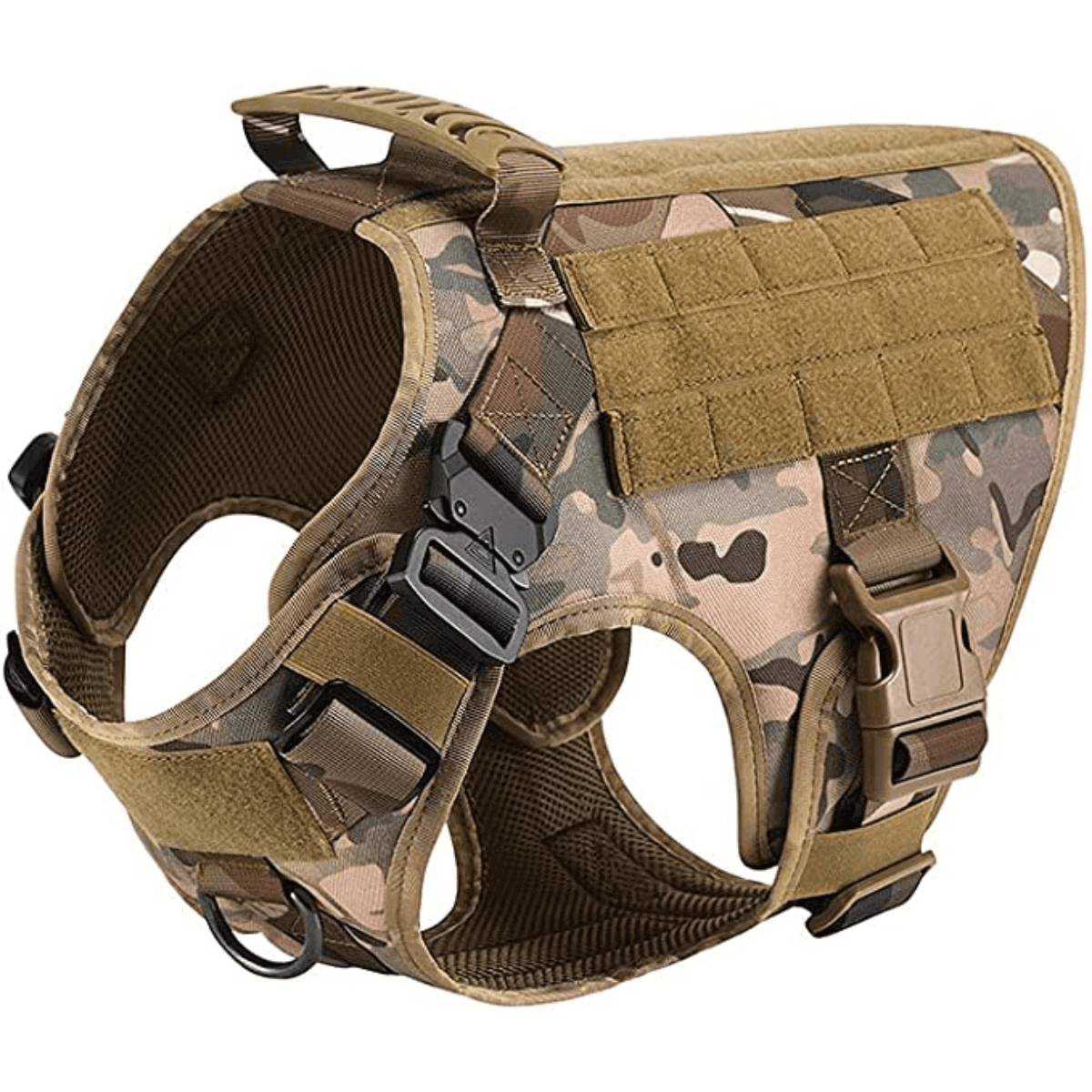 Adjustable Tactical Dog Harness with Handle 2X Metal Buckle