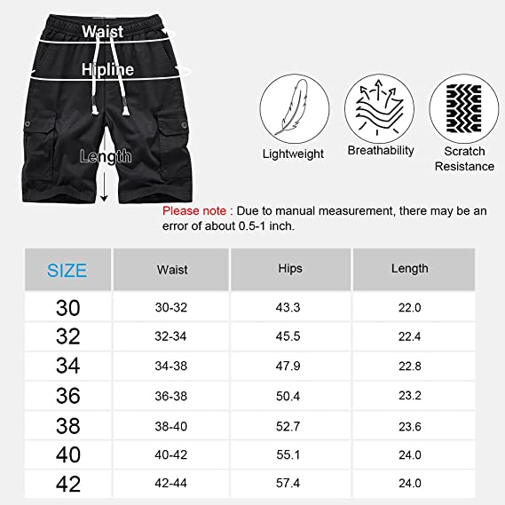 Casual Cargo Hiking Shorts Outdoor Quick Dry with 5 Pockets