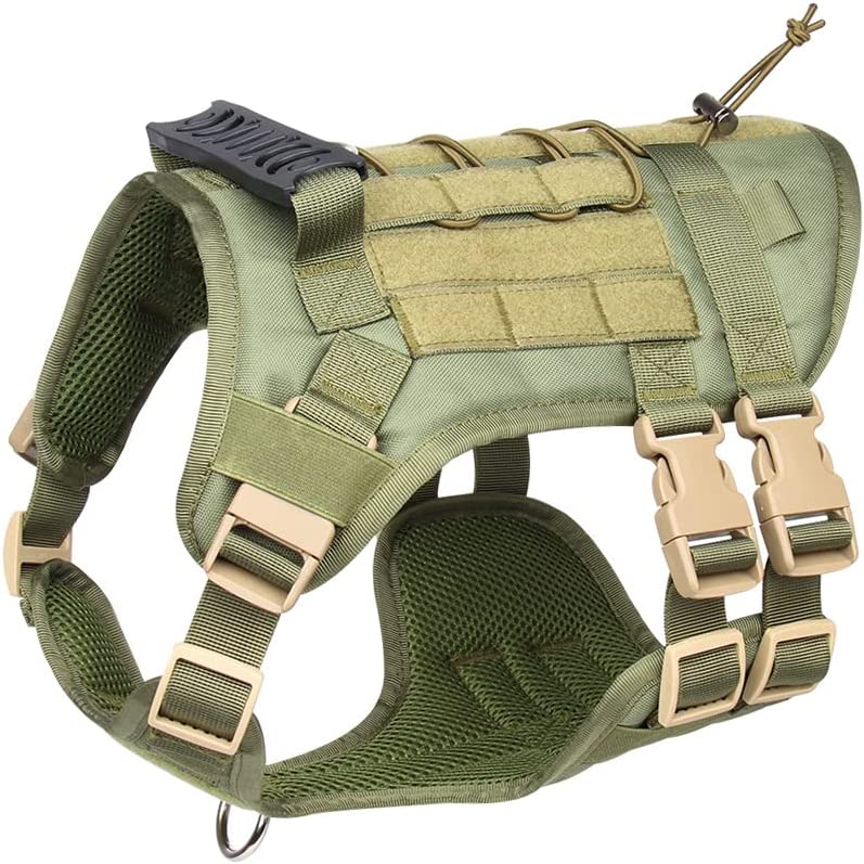 Military No Pull Service Dog Vest with Molle and Loop Panels