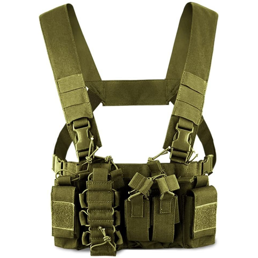 Tactical Vest, Oxford Adjustable Military Airsoft Vest with Multipurpose Pouches for Outdoor Hunting(Simple)