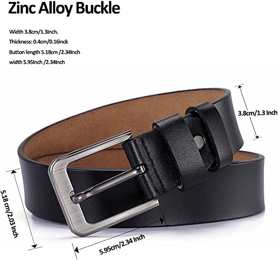 Men's Leather Belt Classic Jeans Belt for Special Occasion