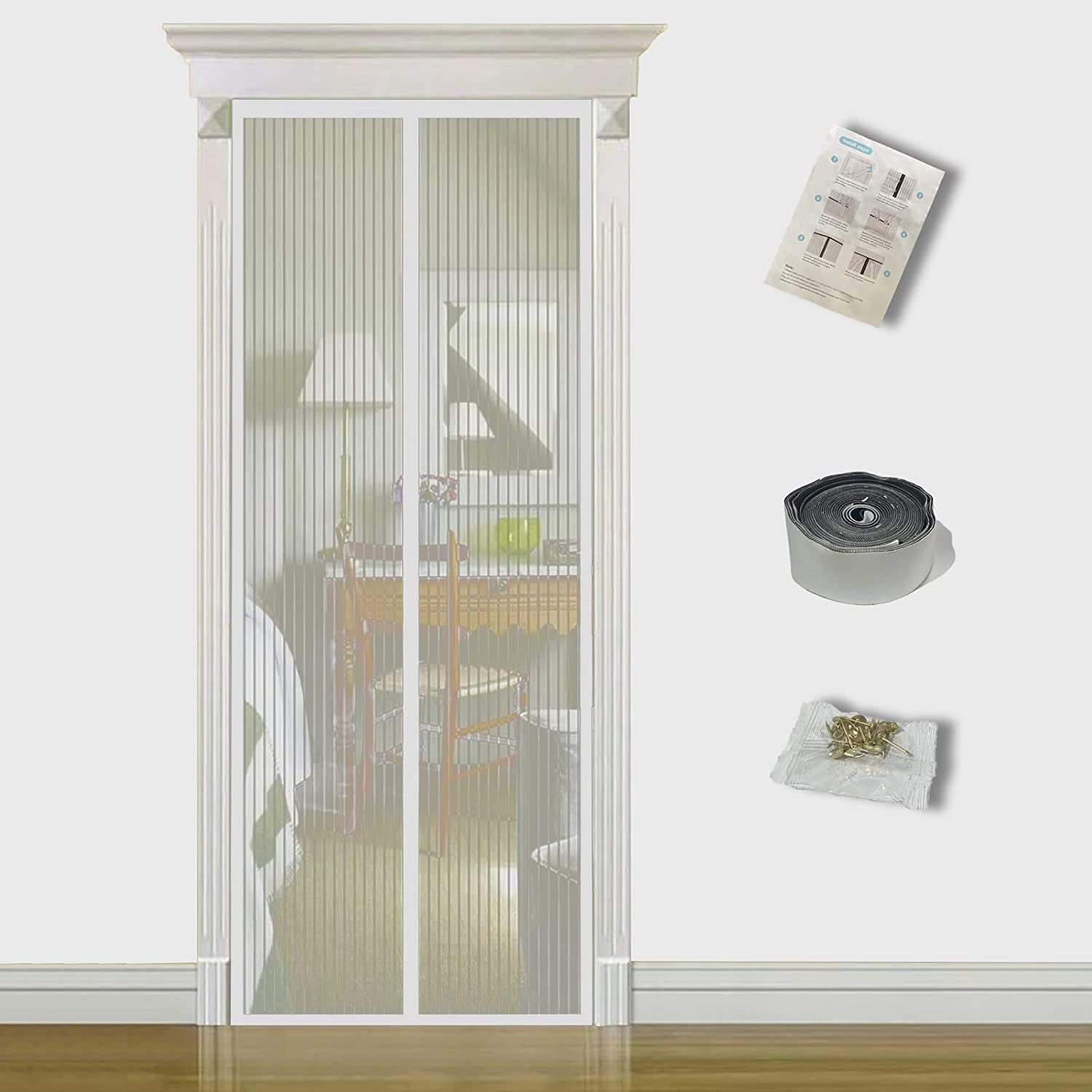 Strong Magnetic Screen Door Durable Mesh Screen with Magnet
