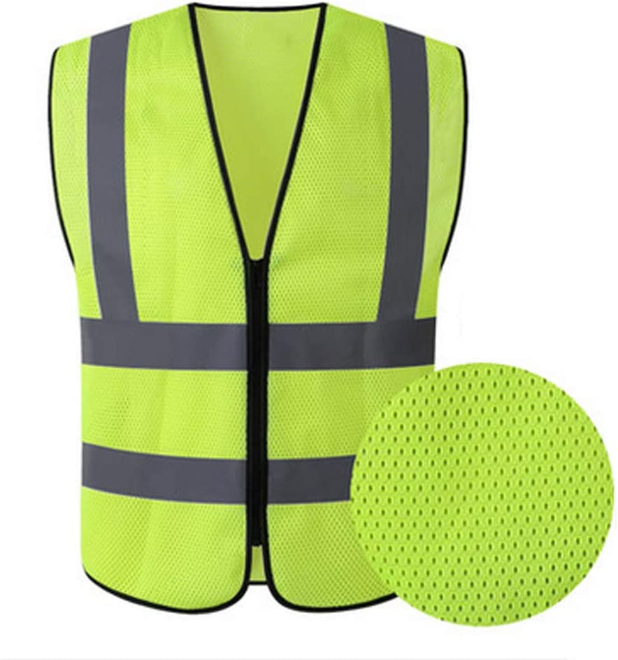 HYCOPROT Hi Vis Viz High Visibility Reflective Safety Vest Mesh Waistcoat Executive Manager Jacket Workwear Zip 2 Band Brace Security 120cm x 70cm