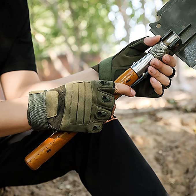 Half Finger Airsoft Gloves with Adjustable Wrist Velcro