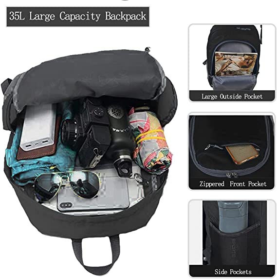 35L Outdoor Backpack Lightweight Foldable Rucksack for Travel