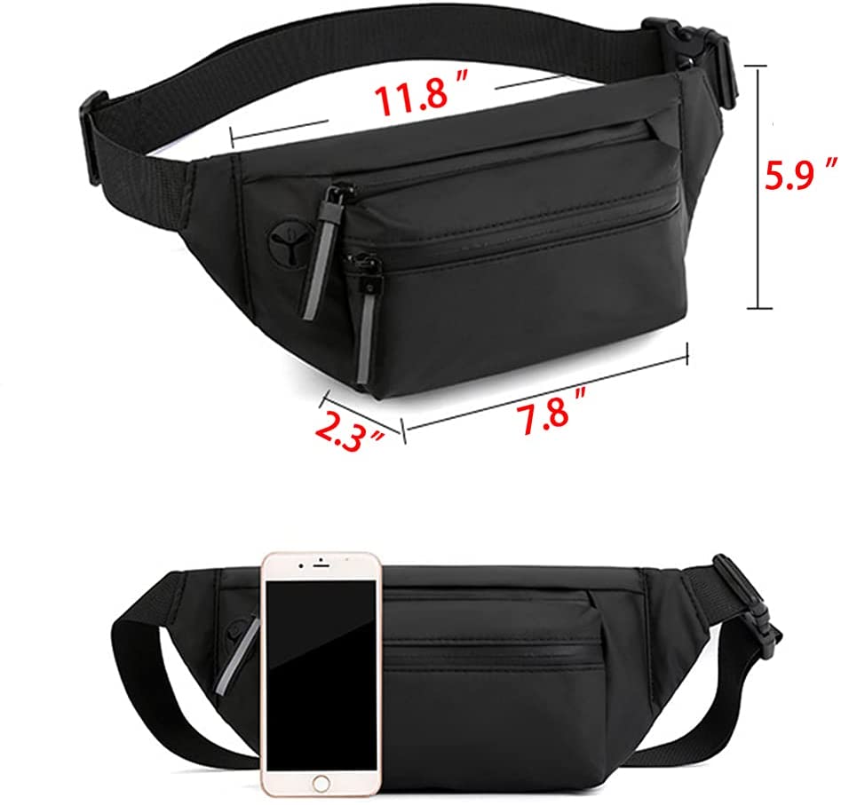 Fashion Waist Bag With 3 Zipper Pockets Carrying All Phones