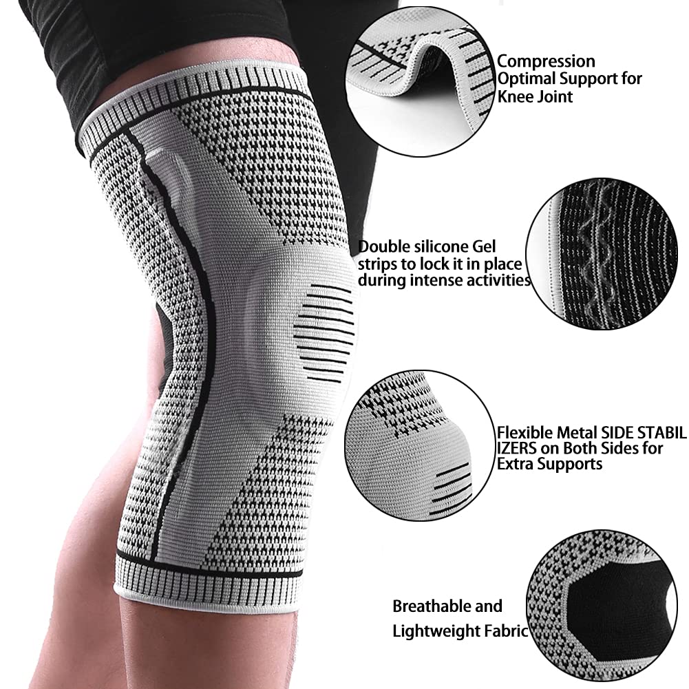 Medical Grade Knee Pads with Patella Gel Pad for Joint Pain Relief
