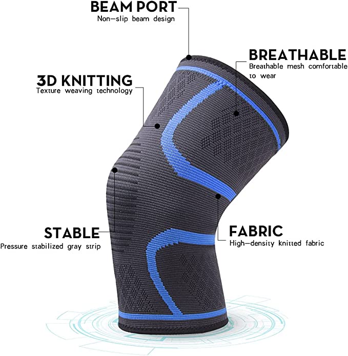 2 Packs Knee Brace with Anti-slip Design for knee Pain Arthritis