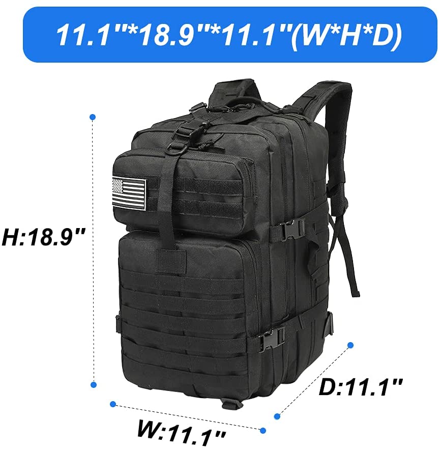 HYCOPROT Military Tactical Backpack Large Army 3 Day Assault Pack Molle Bag Rucksack for Outdoor Fishing Hunting Camping Hiking (Camo)