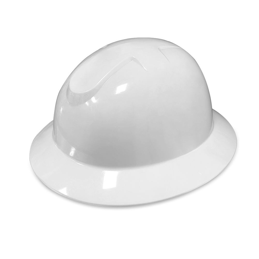 Wide Brim Hard Hat, 6-Point Ratchet Suspension, Durable Adjustable Head Protection Safety Vented Helmet