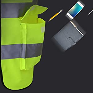 HYCOPROT High Visibility Reflective Safety Vest with Pockets and Zipper Front, Neon Yellow, Meets ANSI/ISEA Standards