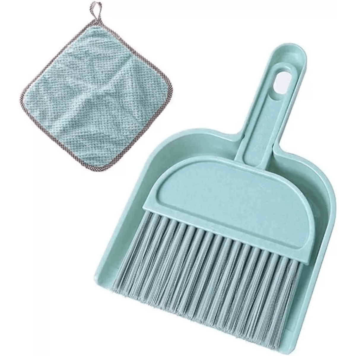 Mini Dustpan and Brush Set with Cleaning Cloth for Kids Pets Cars